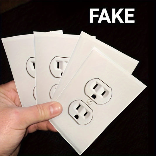 3 Funny Fake Power Outlet Stickers - Perfectly Suitable for Office Pranks and Jokes, Plug Stickers for Office Pranks
