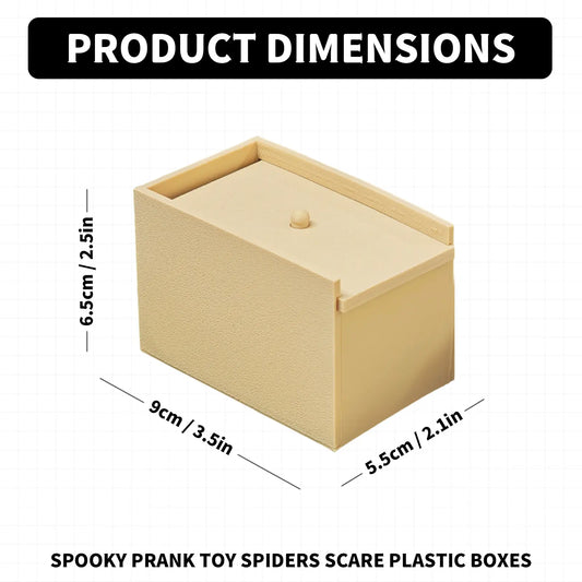 3-Inch Lifelike Plastic Spider Gag Toy with Handmade Gag Box - Fur-Textured Legs, Glossy Eyes, 3-Inch Leap Jump Mechanism, Unisex Prank Props for Dorm Room Shock Game Nights, Creative Prank Gift