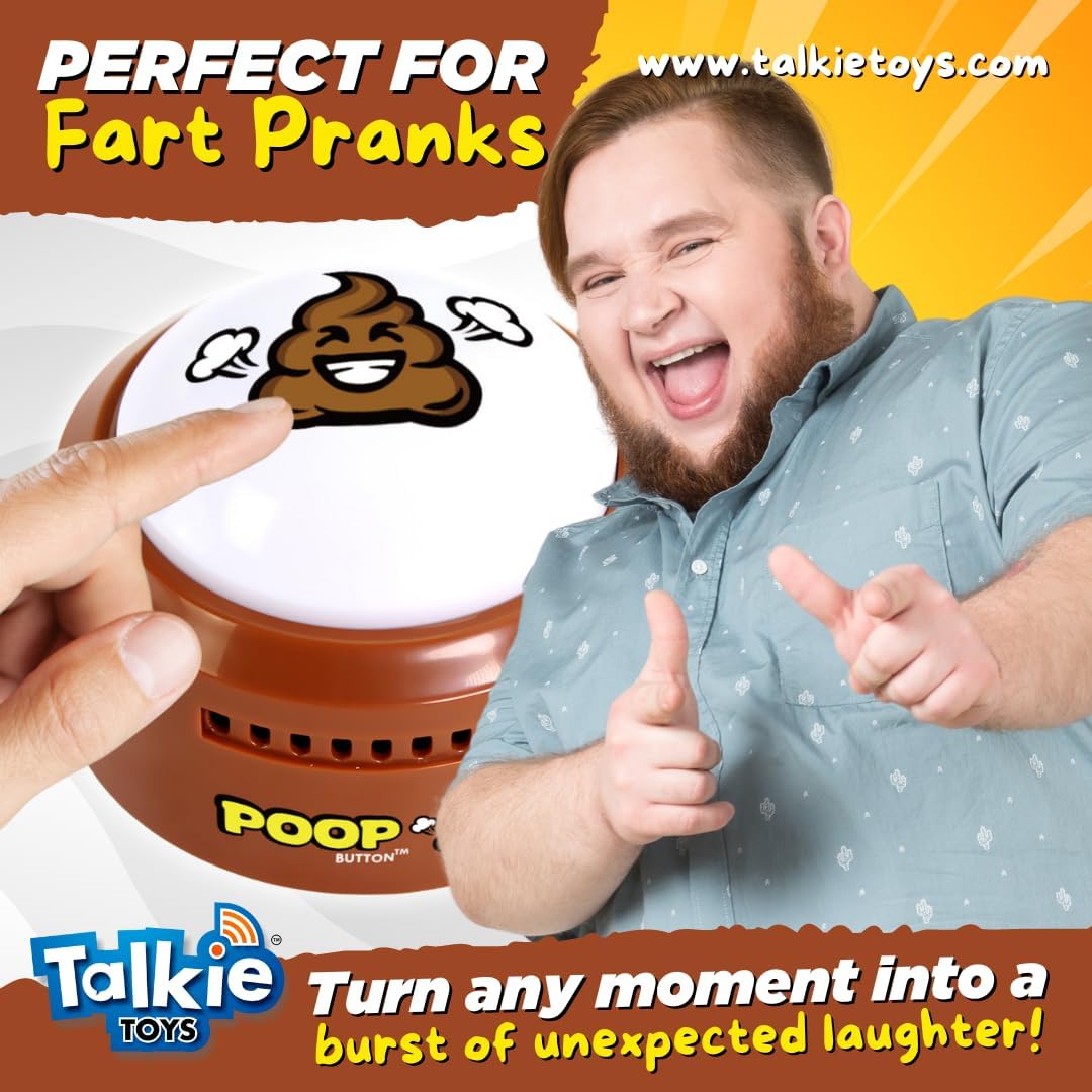 Talkie Toys Products Poop Button - 20 Funny Fart Sounds - Ages 3+