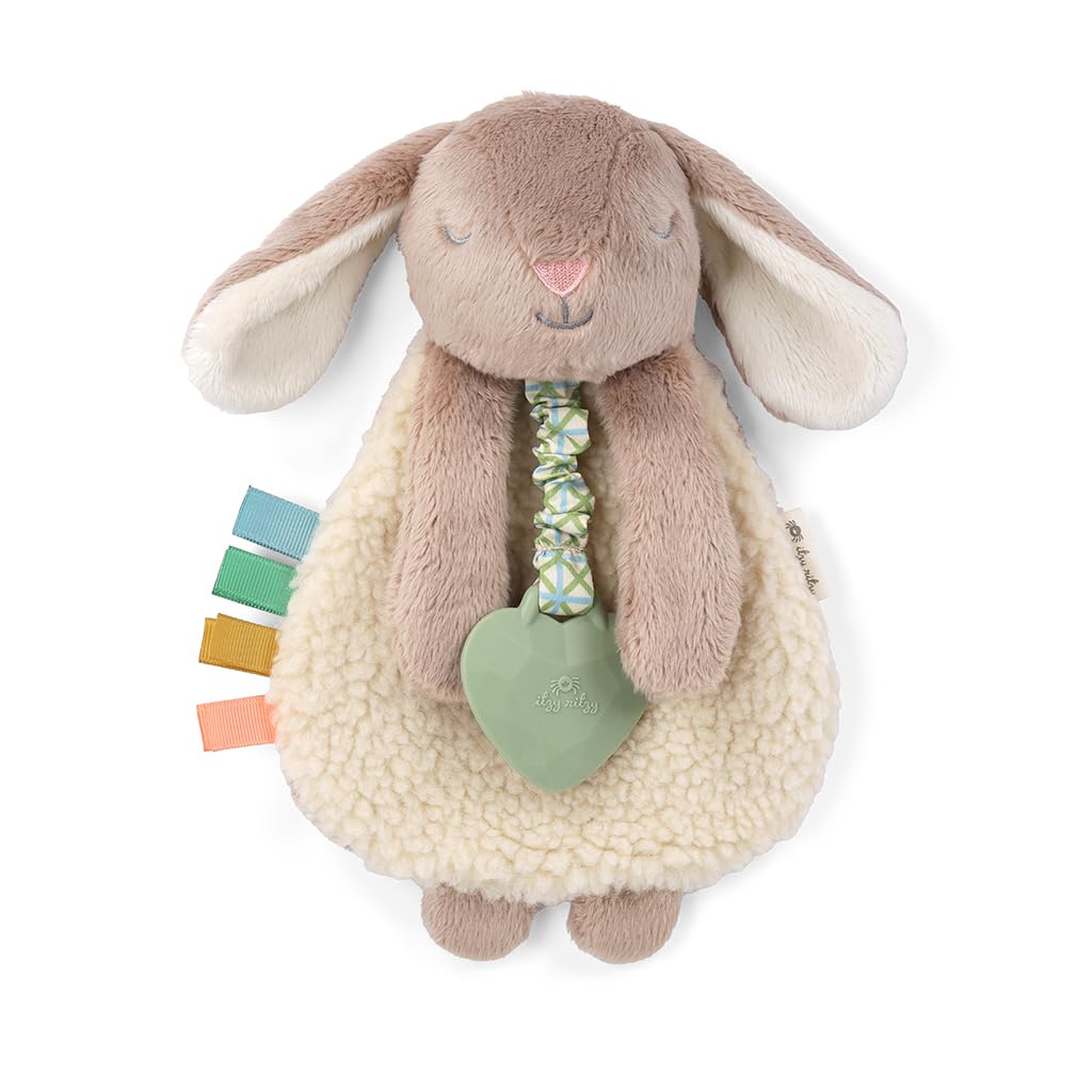 Itzy Ritzy Lovey Including Teether, Teething Relief, 0+ Months (Pink Bunny)