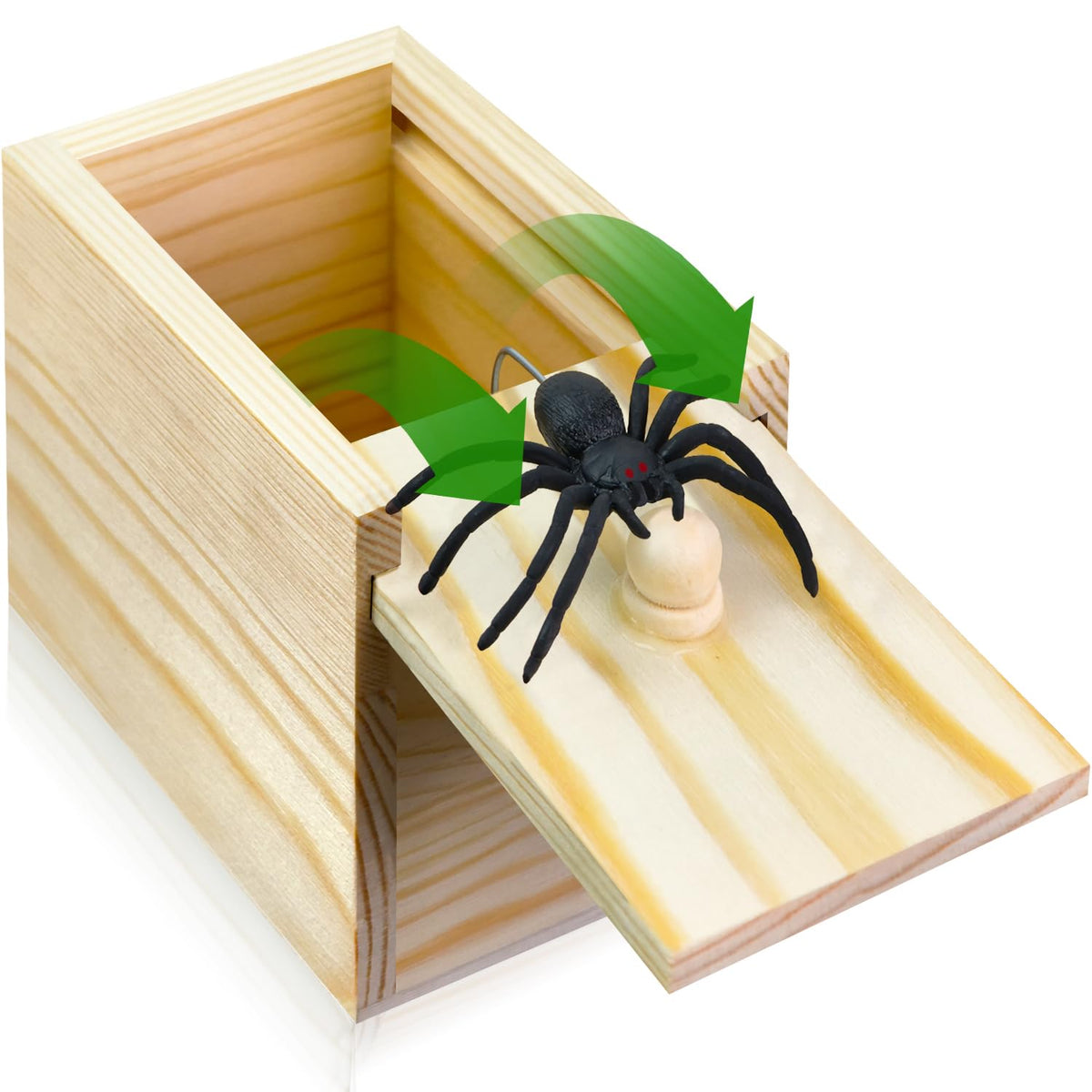 PARNIXS Surprise Spider Prank Box,Handcrafted Spider in a Box Stocking Stuffers,New Year's Surprise Toy and Gag Gift Practical Joke for Adults Men Women Birthday
