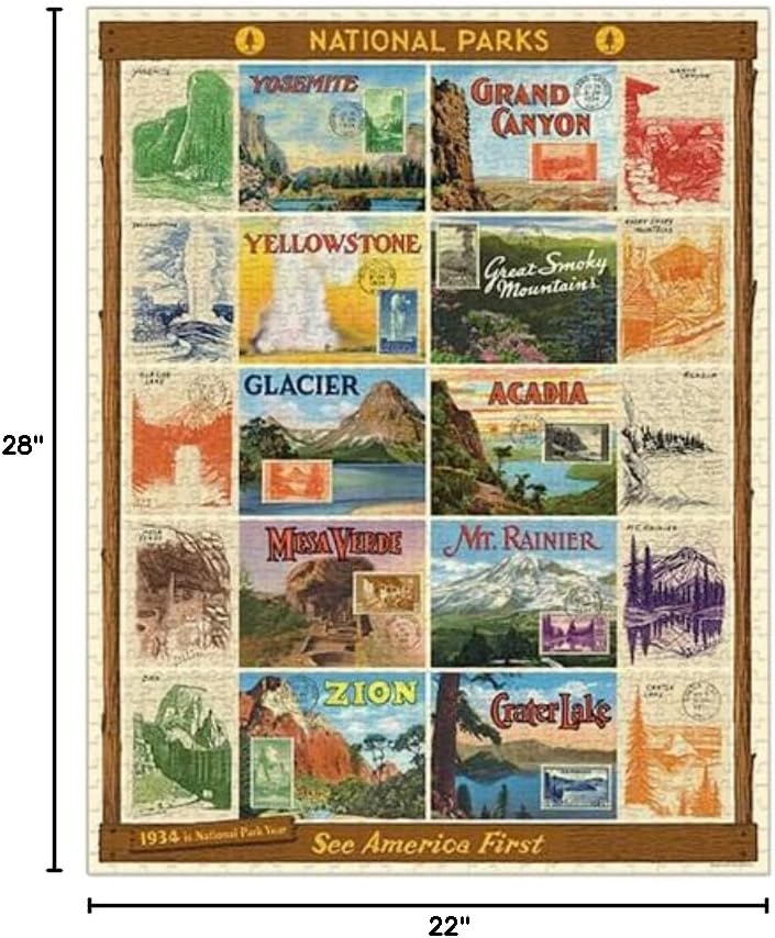 Cavallini Papers & Co. 1,000 Piece Puzzle, National Parks 2