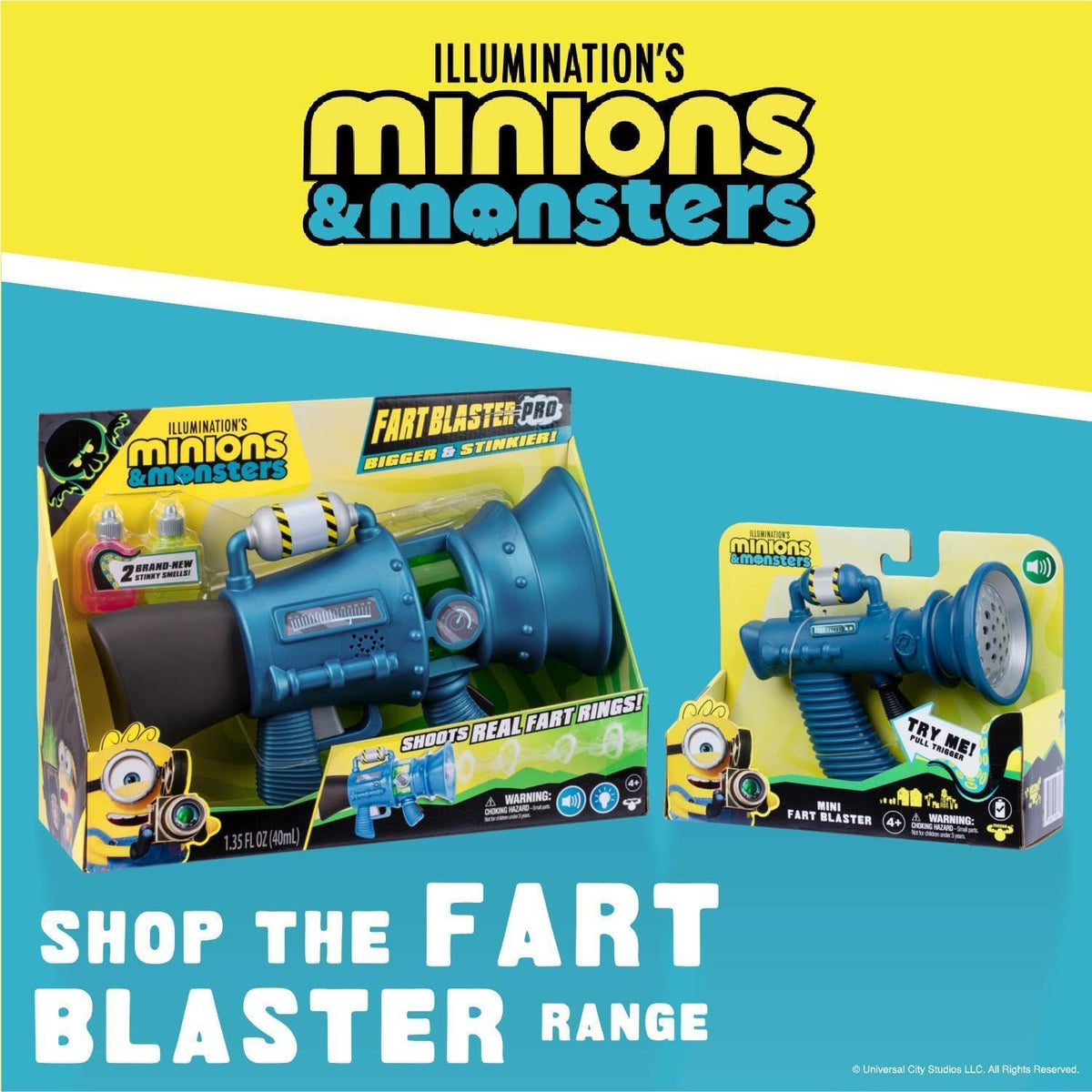 Illumination's Minions & Monsters Mini Fart Blaster Prank Toys