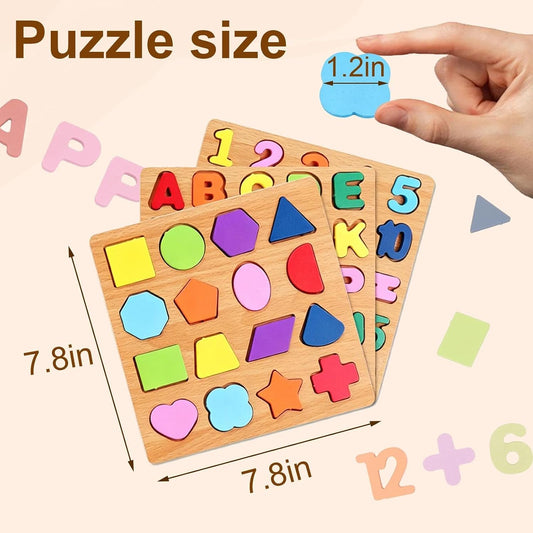 Wooden Puzzles for Toddlers 3-5, Montessori