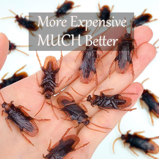 Riomeira Premium Fake Cockroaches, Realistic Lifelike Faux Roaches