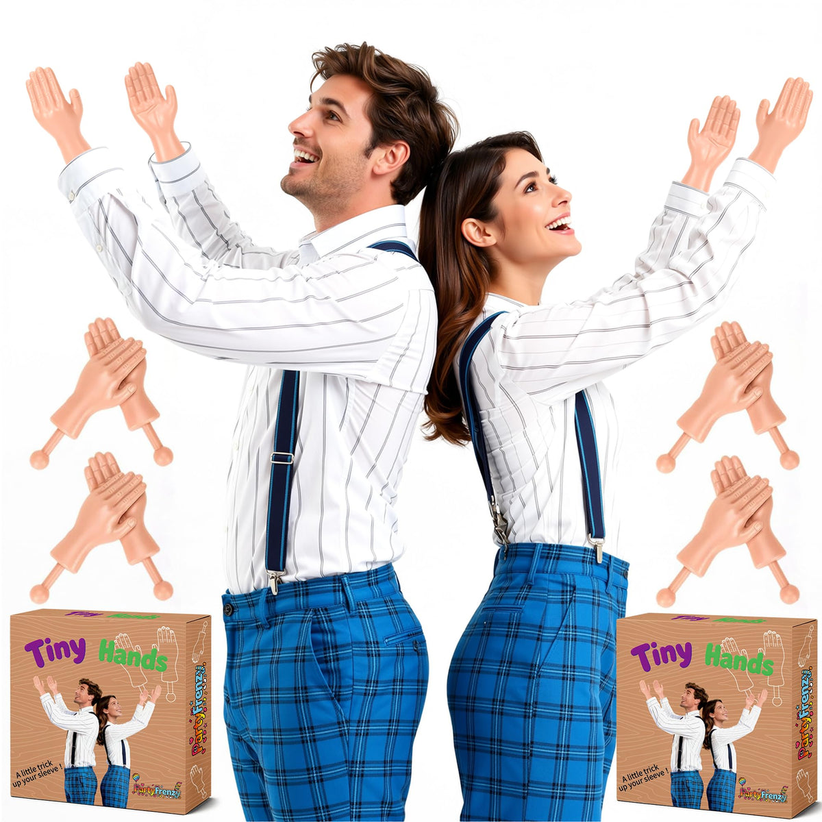 Tiny Hands, 2 Pairs Little Hands on a Stick, Prank Accessories