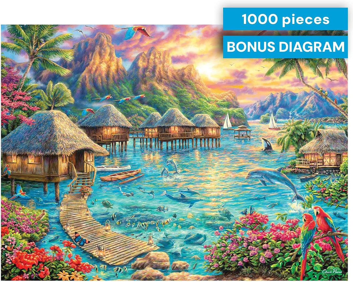Buffalo Games Chuck Pinson Tropical Oasis 1000 Pc Jigsaw Puzzle for Adults