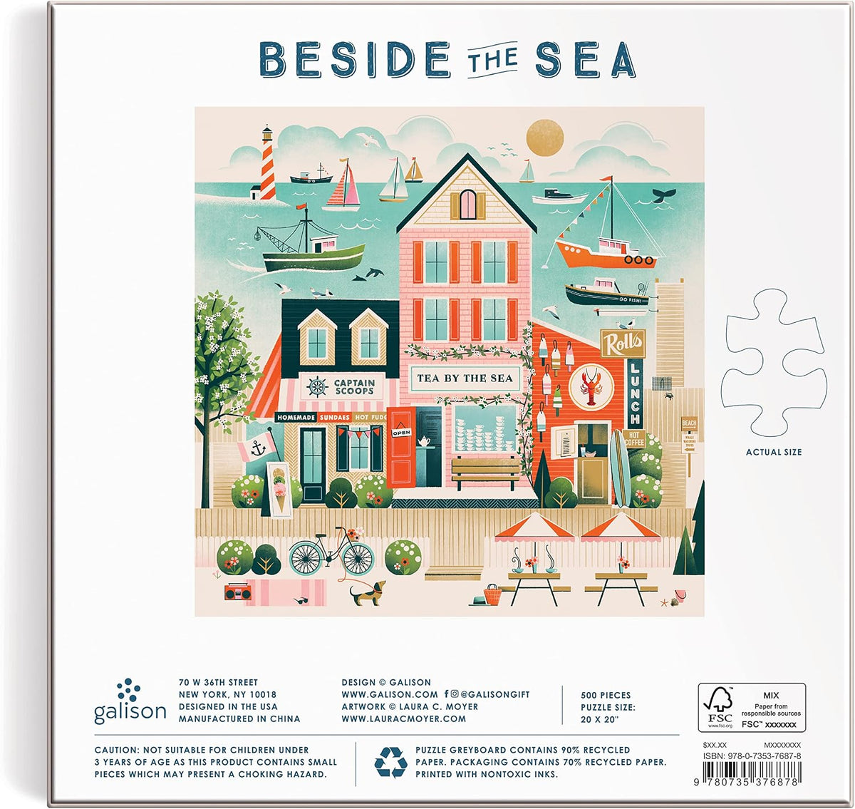 Galison - Beside the Sea 500 Piece Jigsaw Puzzle for Adults