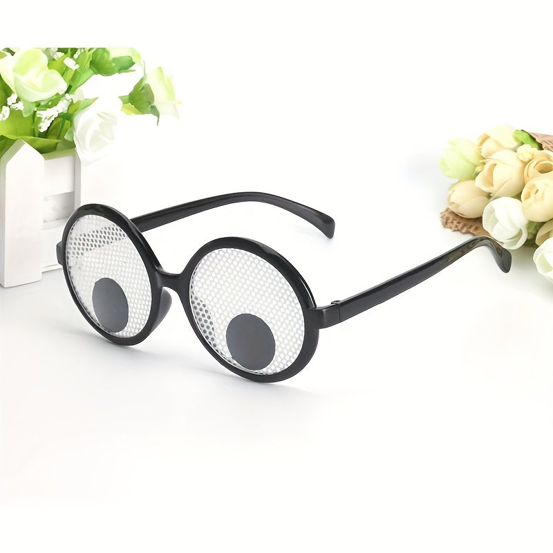 April Fool's Day Prank Glasses, Funny Eyeball Round Frame Unisex Party Halloween Cosplay Youth Gag Spectacles