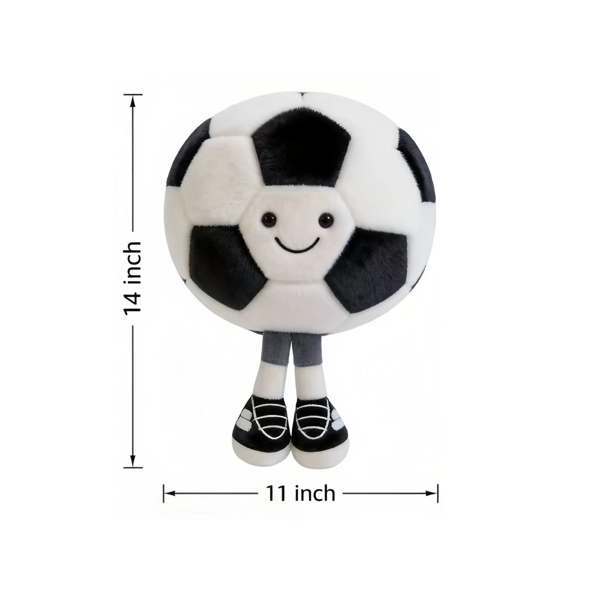 Soccer-Shaped Plush Doll Pillow with Legs - Cute Creative Soft Home Decor Plushies, Boyfriend Birthday Gift, GF Gift for Women, Chill Room Decor for Soccer Fans
