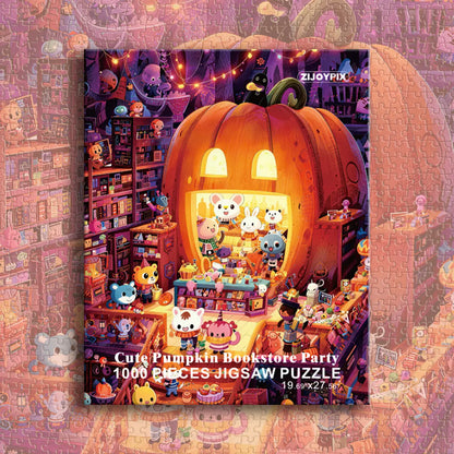 1000 Piece Halloween Aesthetic Jigsaw Puzzle, Vivid Spooky Halloween Patterns, Fun Weekend Wind Down Decor Activity, Premium Quality Holiday Gift for Puzzle Lovers