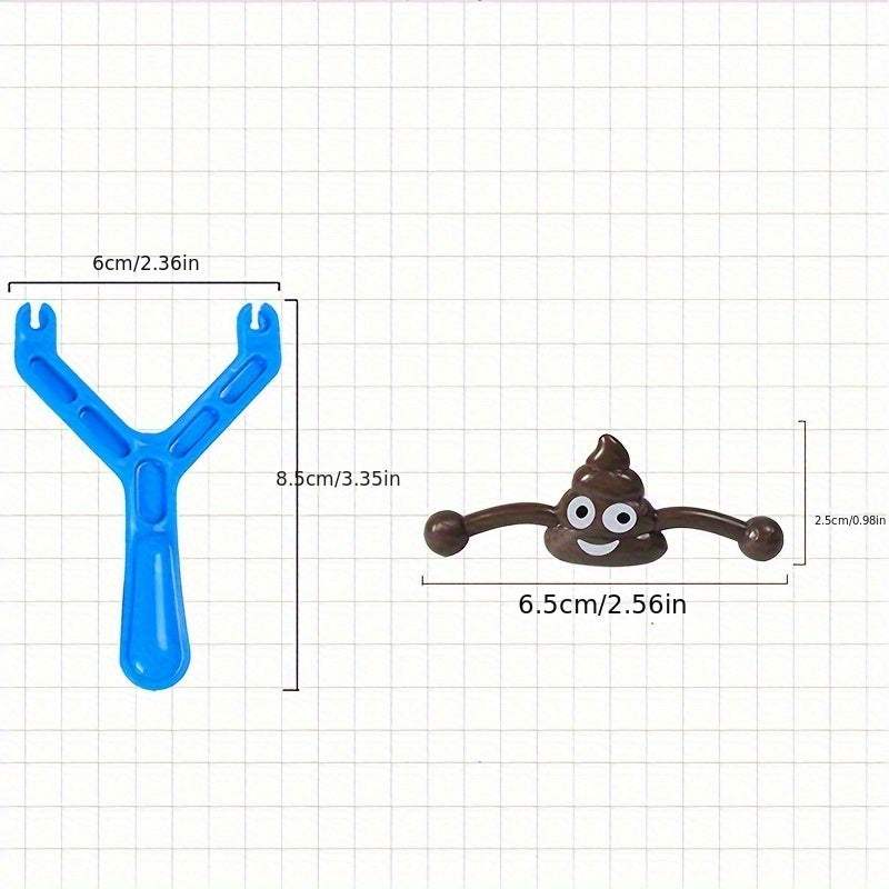 Funny Christmas Gift: a Slingshot Poop Launcher, a Quirky Prank Toy That Shoots Poop, New Cross-Border Toy, 6pcs