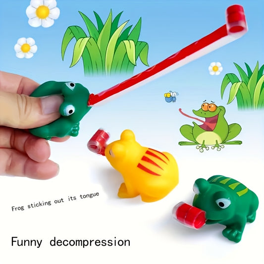 3pcs/1pc Funny Tongue Out Little Frog Toys for and Party Decorations - Small Gifts for Kids, Random Color, Party Games and Activities for school for halloween、Christmas