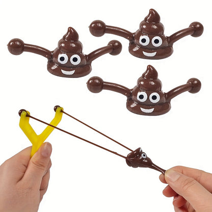 Funny Christmas Gift: a Slingshot Poop Launcher, a Quirky Prank Toy That Shoots Poop, New Cross-Border Toy, 6pcs