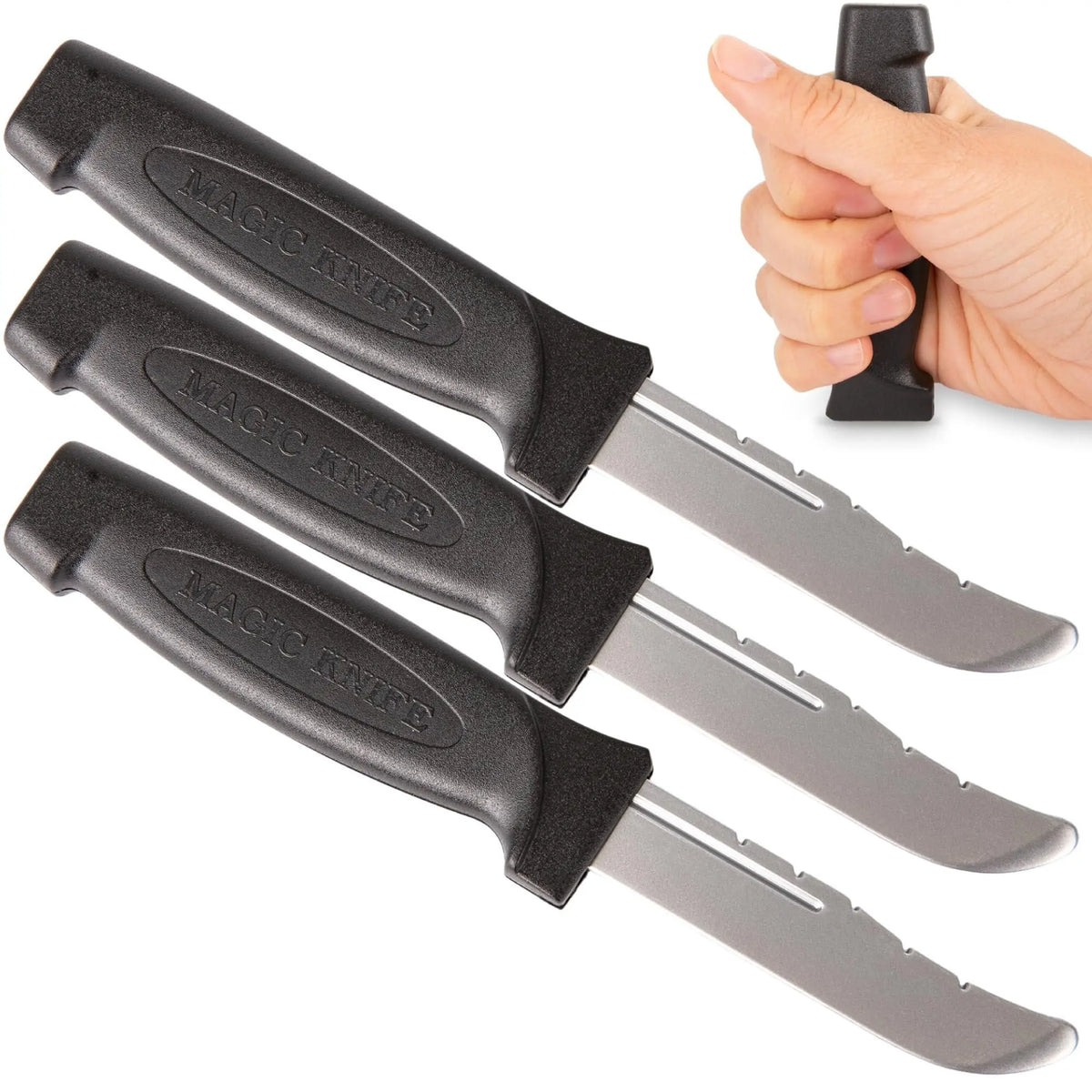 ARTCREATIVITY Halloween Plastic Retractable Toy Knives - 3-Piece Set, 7 in, Photorealism Design, Lightweight Safe, Creative Prank Gift, Prank Prop for Haunted House Spooky Thrills