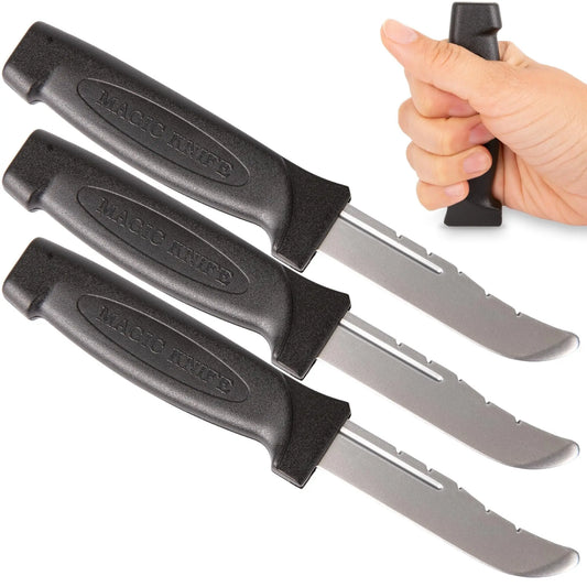 ARTCREATIVITY Halloween Plastic Retractable Toy Knives - 3-Piece Set, 7 in, Photorealism Design, Lightweight Safe, Creative Prank Gift, Prank Prop for Haunted House Spooky Thrills