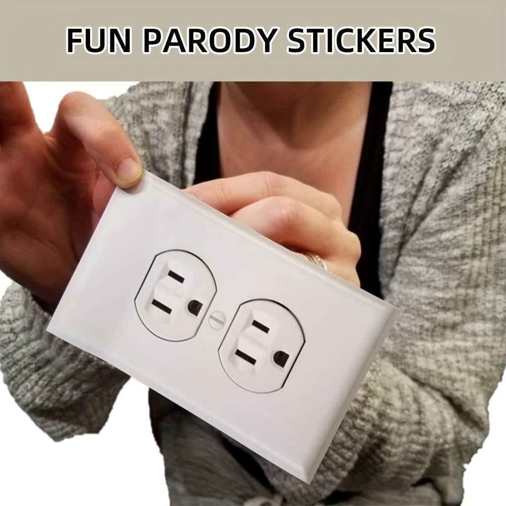 3 Funny Fake Power Outlet Stickers - Perfectly Suitable for Office Pranks and Jokes, Plug Stickers for Office Pranks