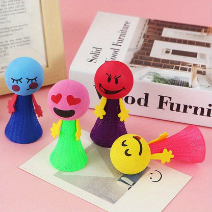 5/33pcs Creative Bounce Small People Children EVA Toys Colorful Funny Boys And Girls Reward Gifts Birthday Event Party Christmas Halloween Gifts Novelty Prank Toys (Random)