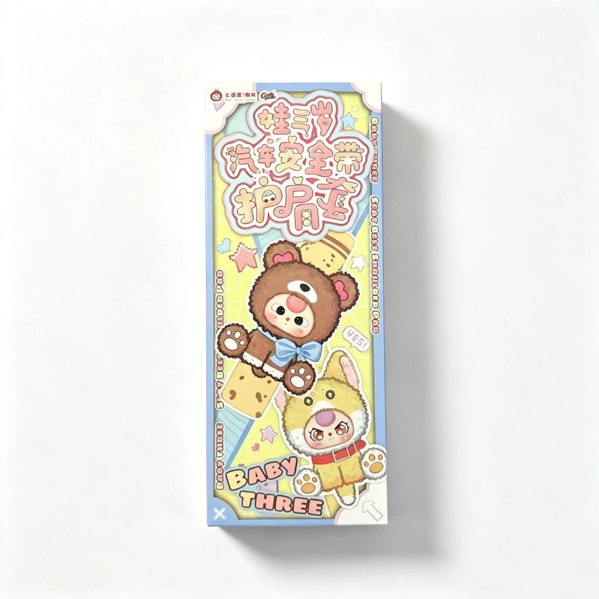 Brand New 3-Car Seat Belt Shoulder Blind Box - Cutecore Collectible Fluffy Cloud Fabric Plush Toy with Animal Faces Character Series, Baby Gift, Cutecore Stuff, 9.7 cm Width, 100×83×250 mm, 14.5 kg, 96 Pcs per Carton