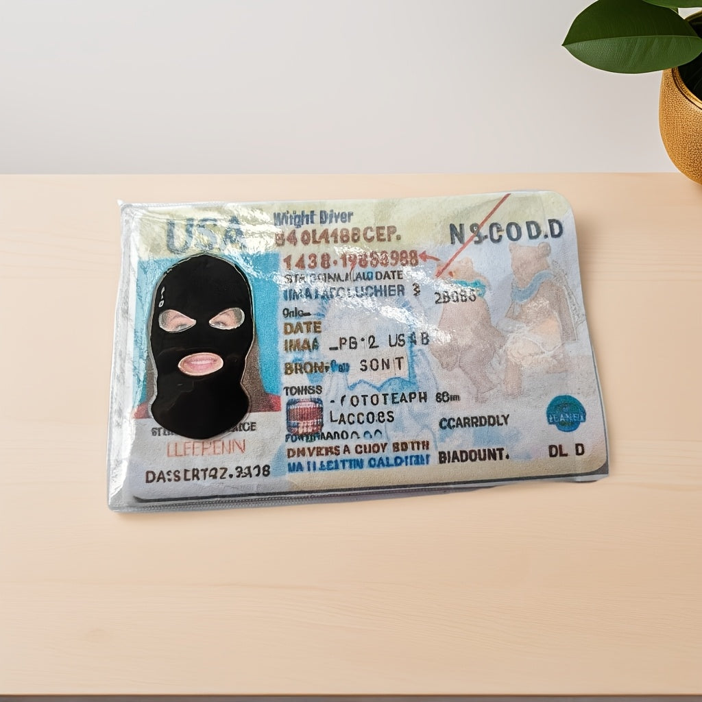 5/10-Pack 2-In-1 Funny for Id Card Sleeves And Protectors (Inc. 5/10pcs 3D Disguise Mask)|Frosted PVC Waterproof for Id/Credit/Key/Bus/Key Cards - Creative Prank Gift for Friends/Birthdays