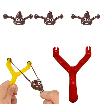 Funny Christmas Gift: a Slingshot Poop Launcher, a Quirky Prank Toy That Shoots Poop, New Cross-Border Toy, 6pcs