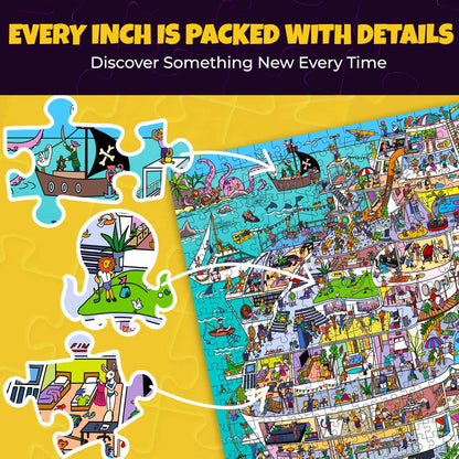 QUOKKA 1000 Piece Puzzle for Adults Cruise Vistas with Unique Shapes & Extra Fun Challenges - Premium Box Packaging