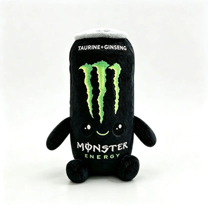 Monster Energy Drink Can Plush Toy - Black & White Ultra White Stuffed Doll, Soft Simulation Beverage Figure, Kawaii Collectible, Keychain Accessory Gift for Monster Fans Kids Home Decor,sohochic