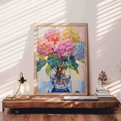 Tucocoo Hydrangea Flower 1000 Pieces Jigsaw Puzzle, Mother’s Day Gift, Colorful Home Game Stress Relief Brain Training Challenging Wall Decor Gift Idea, 27.56x19.69inch 70x50cm