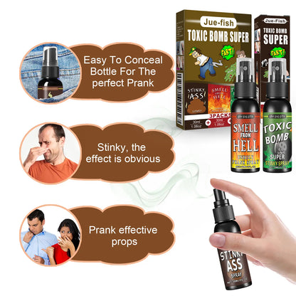Unisex 3-Pack Strong-Smelling Fart Spray - Quirky Prank Gifts, Toys for Grown Ups, School Pranks, April Fools’ Day Gift