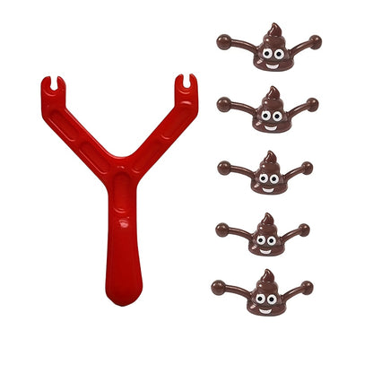Funny Christmas Gift: a Slingshot Poop Launcher, a Quirky Prank Toy That Shoots Poop, New Cross-Border Toy, 6pcs