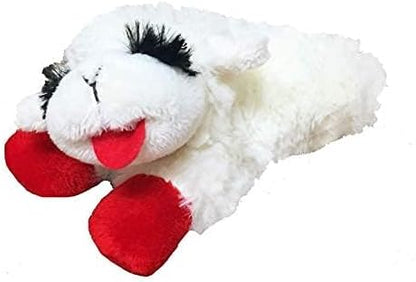 Multipet Lamb Chop Dog Plush Toy 10", Cream, 5 Squeakers