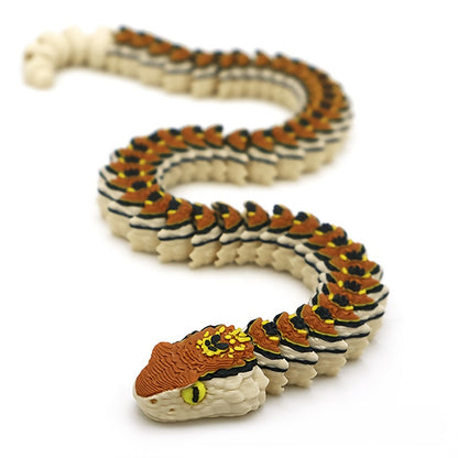 Realistic 3D Printed Viper Figurine - Flexible and Freely Movable - Portable and Easy to Carry. Suitable as a Gift for Easter, Christmas, St. Patrick's Day, April Fool's Day, Thanksgiving, National Flag Day, Mother's Day, and Arbor Day