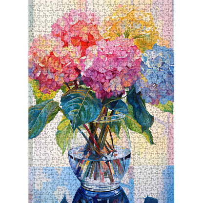 Tucocoo Hydrangea Flower 1000 Pieces Jigsaw Puzzle, Mother’s Day Gift, Colorful Home Game Stress Relief Brain Training Challenging Wall Decor Gift Idea, 27.56x19.69inch 70x50cm