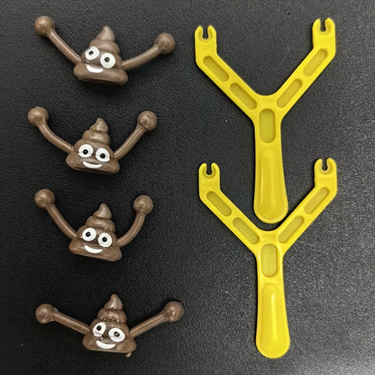 Funny Christmas Gift: a Slingshot Poop Launcher, a Quirky Prank Toy That Shoots Poop, New Cross-Border Toy, 6pcs