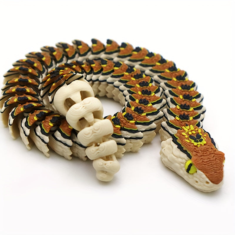 Realistic 3D Printed Viper Figurine - Flexible and Freely Movable - Portable and Easy to Carry. Suitable as a Gift for Easter, Christmas, St. Patrick's Day, April Fool's Day, Thanksgiving, National Flag Day, Mother's Day, and Arbor Day