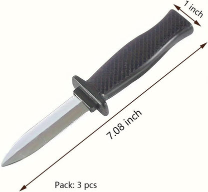 Retractable Magic Trick Prank Knife, Fake Knife False Trick Gadget Toy Disappearing Dagger Plastic Halloween Fools Day Party Costume Knife (3 PCS A)
