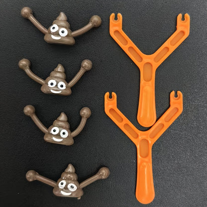 Funny Christmas Gift: a Slingshot Poop Launcher, a Quirky Prank Toy That Shoots Poop, New Cross-Border Toy, 6pcs