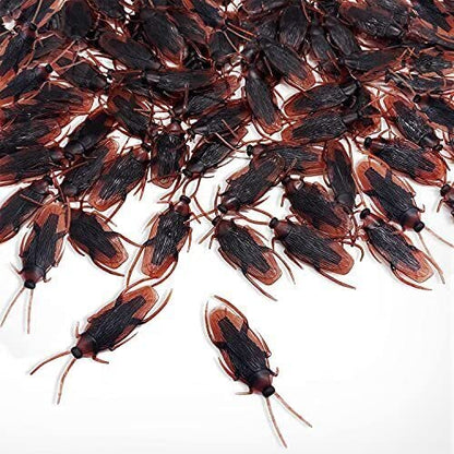 Ksquares Prank Fake Roaches, Favorite Trick Joke Toys Look Real, Scary Insects Realistic Plastic Bugs, Novelty Cockroach for Party, Christmas, Halloween (5)