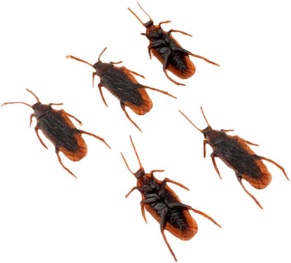 GUDVES Prank Fake Roaches Model Simulation Rubber Cockroach Roach Bug Toy Funny Trick Joke Toys Plastic Bugs (10PCS)