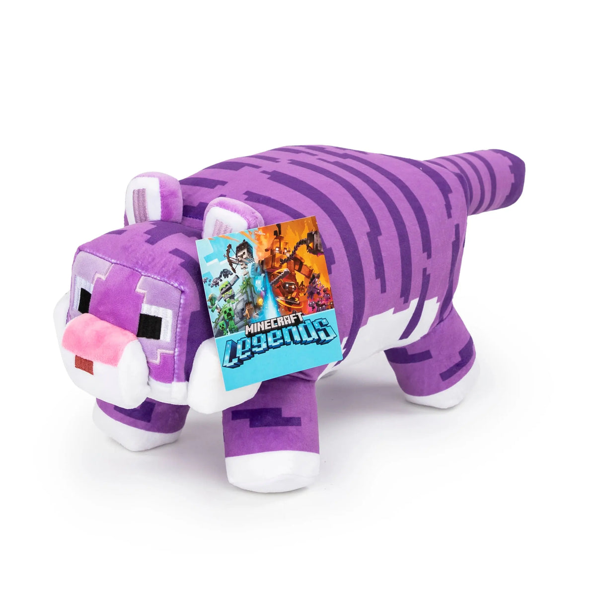 Jay Franco Minecraft Polyester Fuzzy Pillow Buddy - Soft Plush Unisex Collectable Plush Stuffed Animal, 6x19x11 In, Features Wolf, Tuxedo Cat, Axolotl, Chicken Jockey, Home & Travel Gift, Room Decor with Playful Look