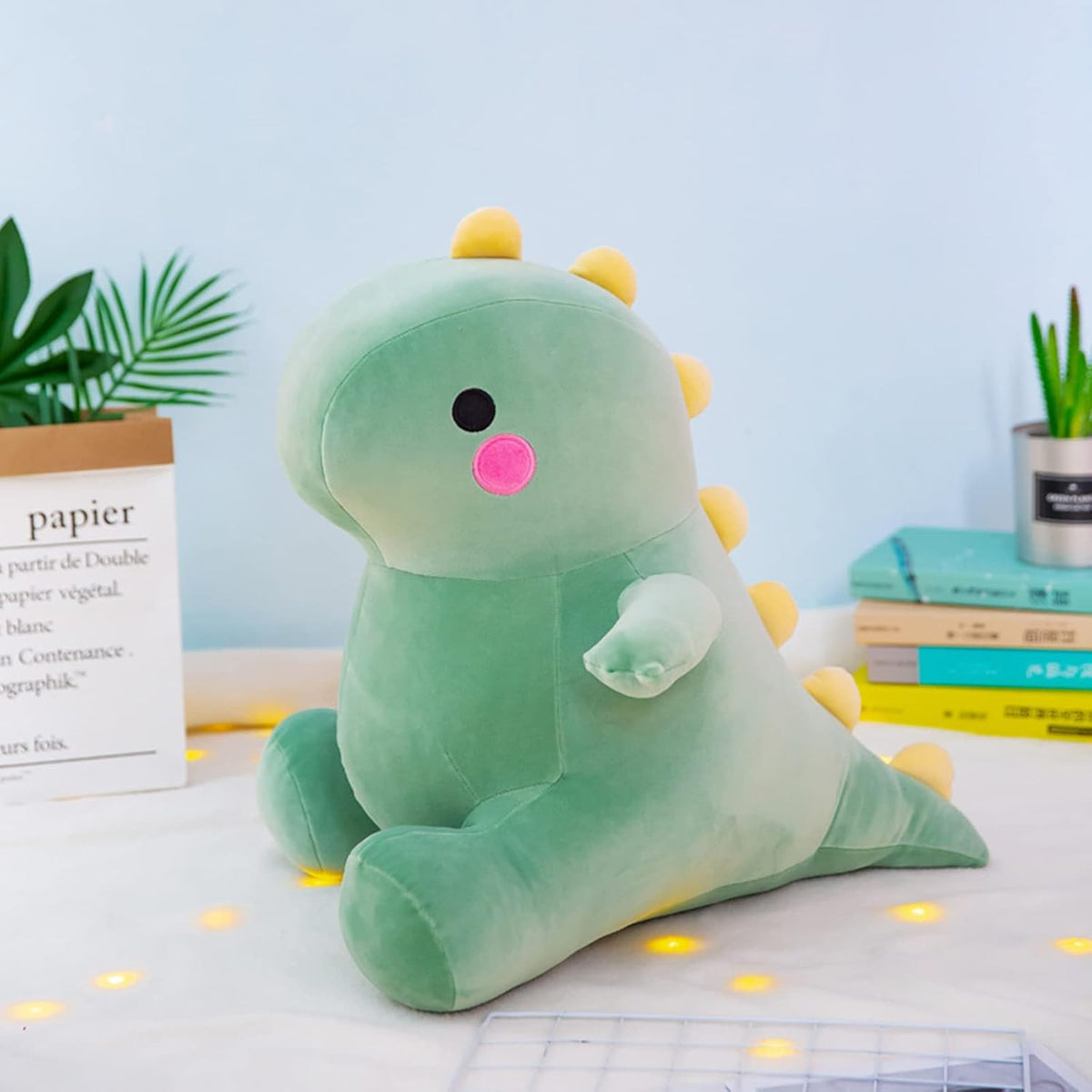 Dinosaur Plush Toys Soft Stuffed Animals Toys Dolls Gifts(Green,8in)