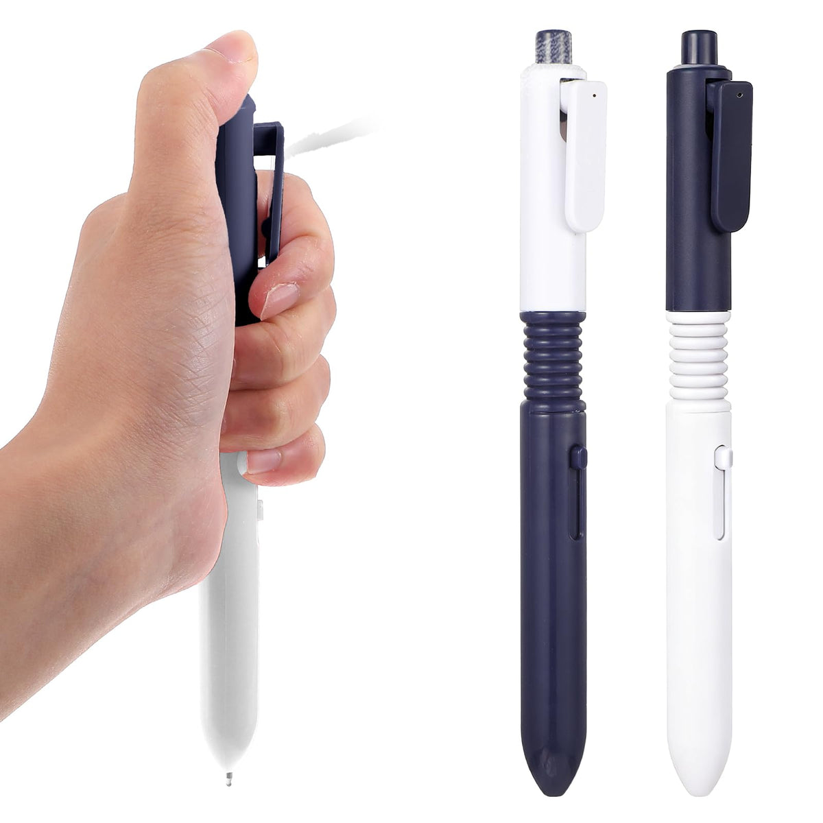 Pen that Sprays Water, Water Spary Kids Toy Pen, 2 in 1 Funny Prank Retractable Pens for Pranks and Tricks, Writing and Spraying, Blue & Orange, 2pcs