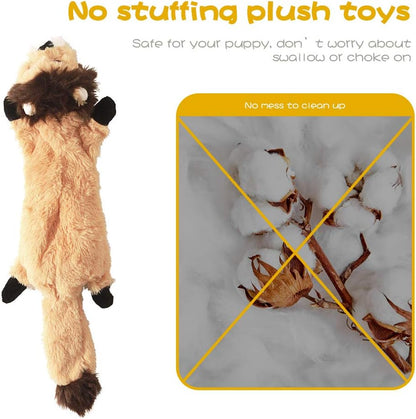 Dog Squeaky Chew Toys No Stuffing Soft Plush for Small Medium Large Breed