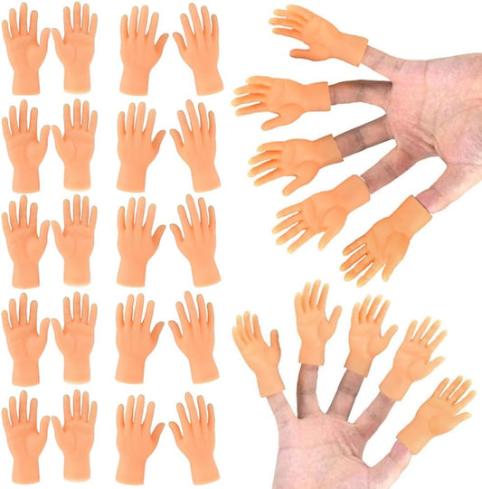 30 Pcs Tiny Finger Hands Mini Rubber Finger Puppets, Miniature Small Hands Ealistic Cute Little Hand Finger for Gifts Puppet Show Prank Gag Performance Party Favors