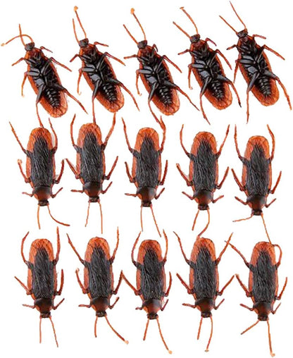 GUDVES Prank Fake Roaches Model Simulation Rubber Cockroach Roach Bug Toy Funny Trick Joke Toys Plastic Bugs (10PCS)