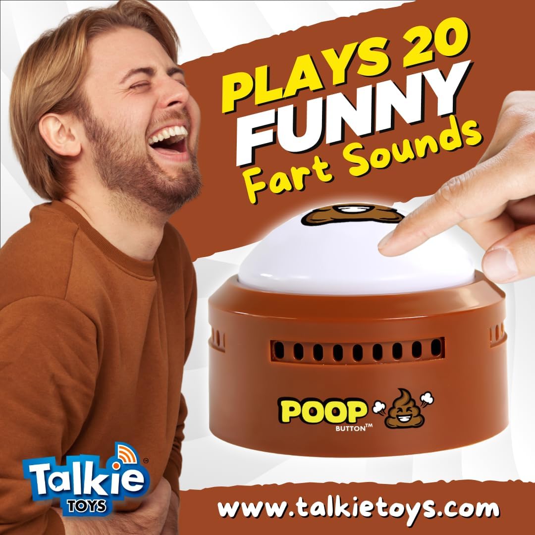 Talkie Toys Products Poop Button - 20 Funny Fart Sounds - Ages 3+