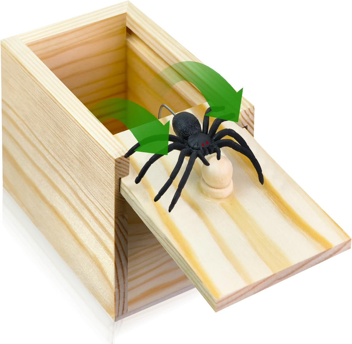 PARNIXS Surprise Spider Prank Box，Handcrafted Spider in a Box Stocking Stuffers,New Year's Surprise Toy and Gag Gift Practical Joke for Adults Men Women Birthday