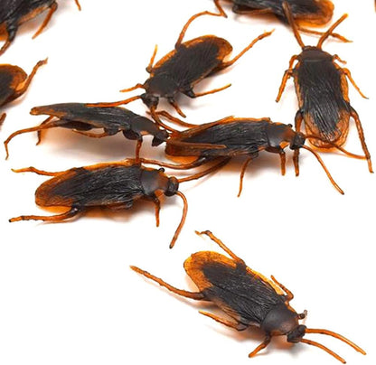 GUDVES Prank Fake Roaches Model Simulation Rubber Cockroach Roach Bug Toy Funny Trick Joke Toys Plastic Bugs (10PCS)