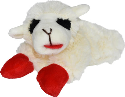 Multipet Lamb Chop Dog Plush Toy 10", Cream, 5 Squeakers