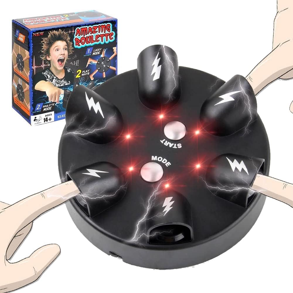 Shock Roulette Party Game, Electric Game of Chance, Interesting Party Game Toy, Finger Shock Game Party Favor Gift for 2-6 Palyers